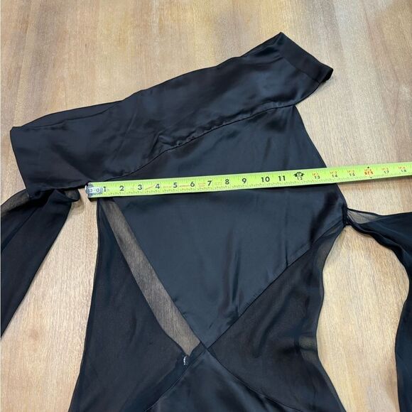 Maximilian Davis Nightfall Draped Asymmetric Dress Black Runway 22 Satin Size XS - Picture 7 of 16